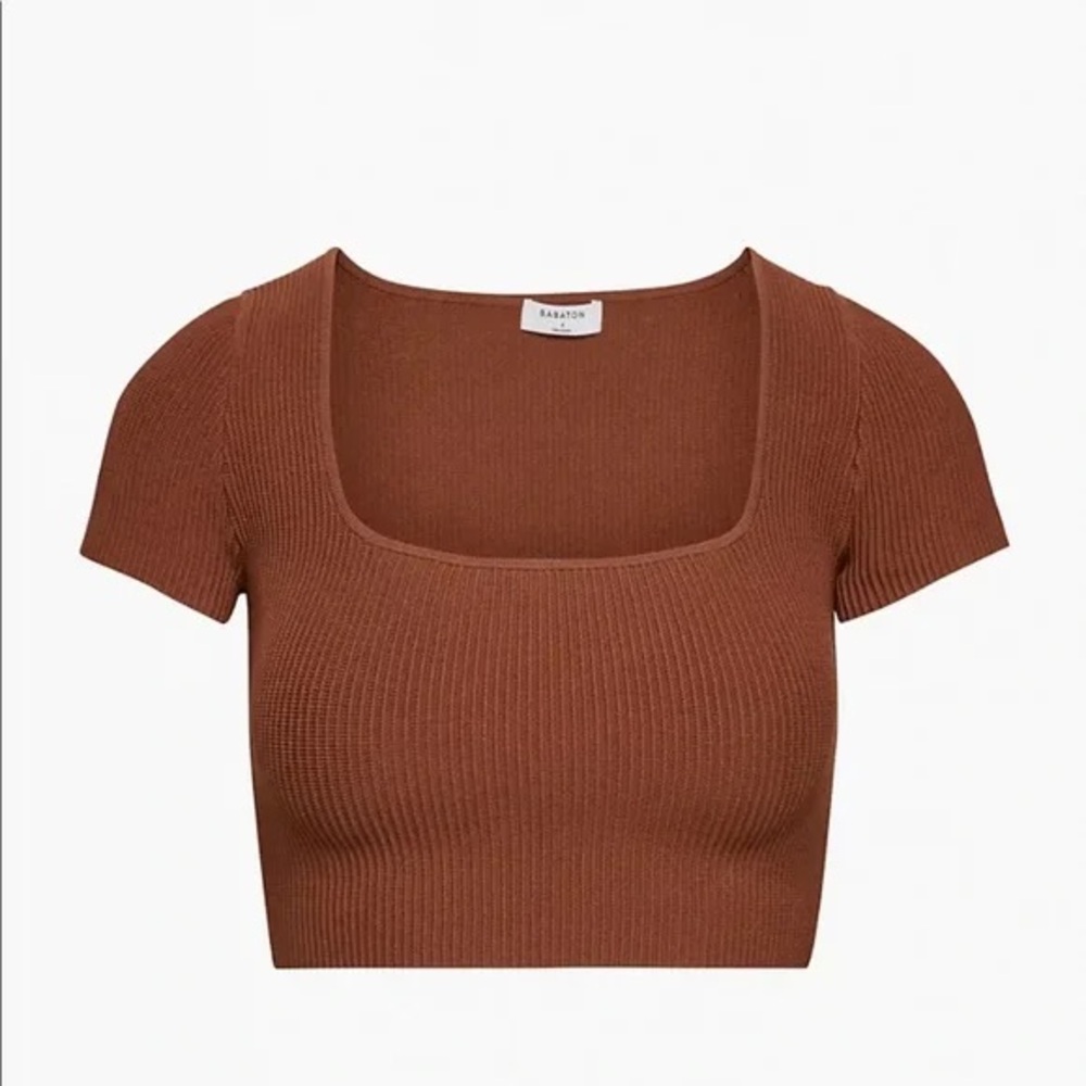 Aritzia Cocoa Ribbed Bodysuit